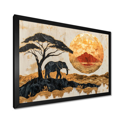 Elephants At Sunset Whisper Of The Wild I - Elephant Wall Art Decor