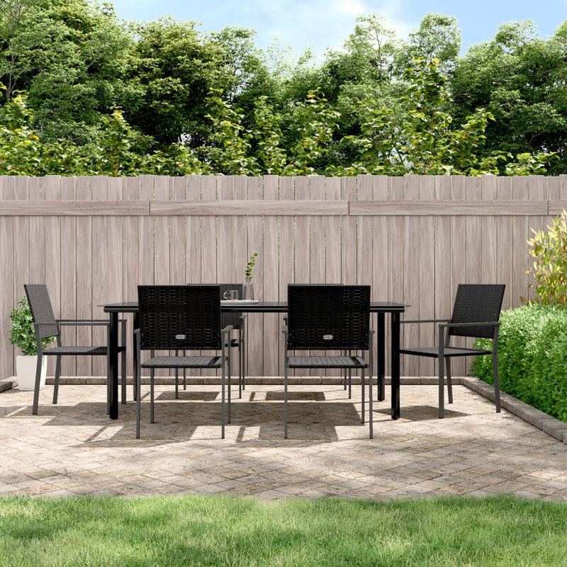 Gibsland 6 - Person Patio Dining Set Rectangular Table, 74cm H x 200cm L x 100cm W