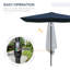 Parasol de marché d'extérieur de 6,5 pi x 10 pi avec manivelle et inclinaison à bouton-poussoir Outsunny-1634826910