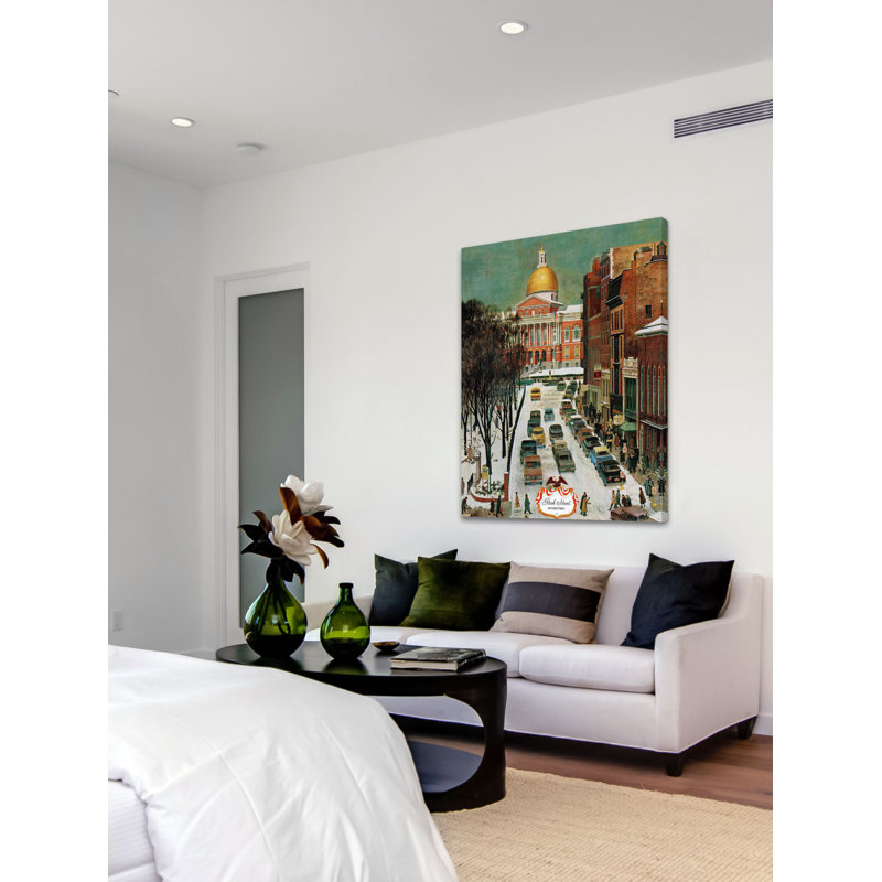 "Park Street, Boston" par John Falter, reproduction sur toile tendue, H 48 po x l 40 po