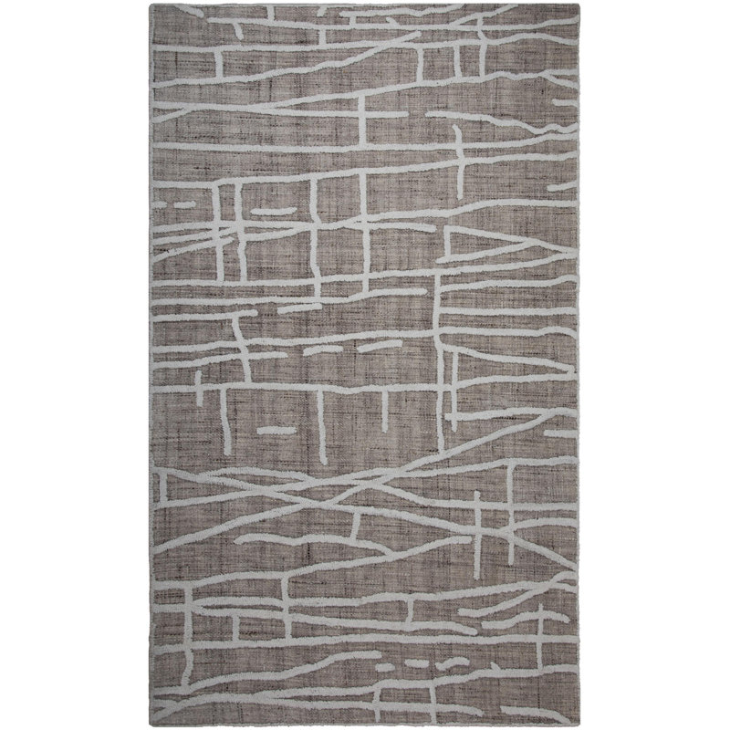 Tapis 100% laine touffeté à la main, Rectangle 5 pi x 7 pi 6 po