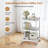 3-Tier Glass Utility Cart Rolling Metal Storage Organizer with Wheels-100824410