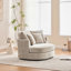Fauteuil demi-tonneau rembourré en chenille-141022763