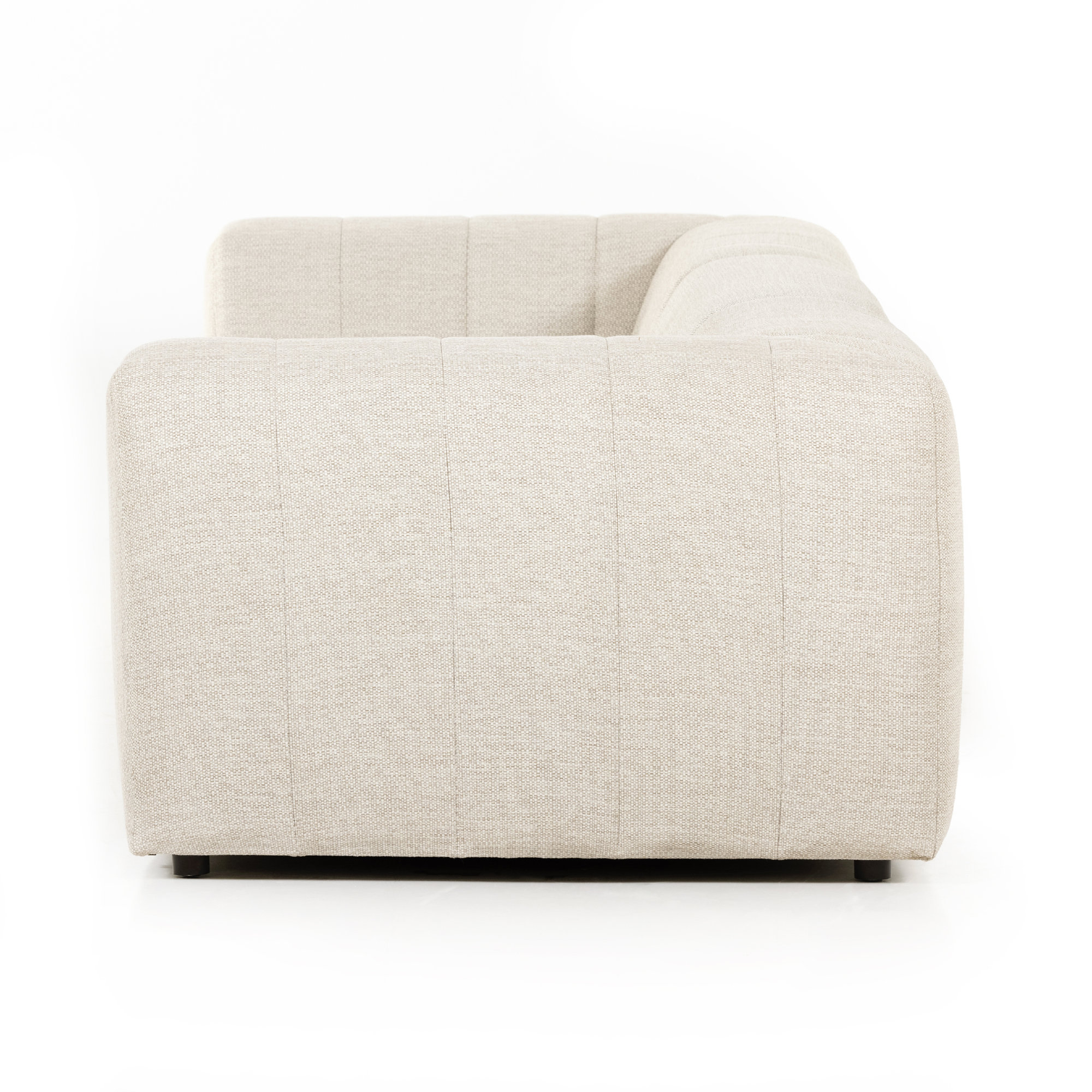 Necci 121'' Wide Wood Patio Sectional with Cushions, Faye Sand