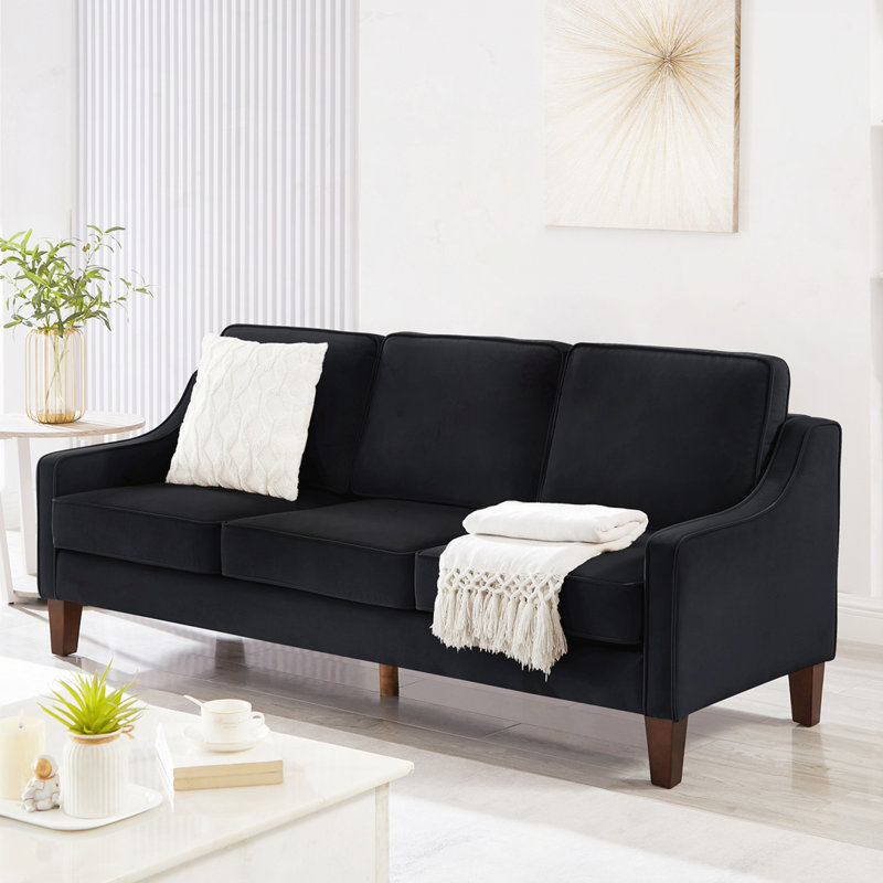Modern 3 Person seat  Sofa Couch, Black