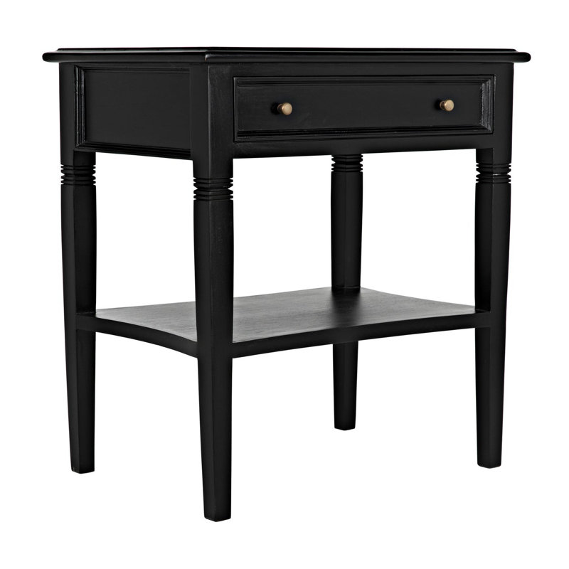 Oxford Solid Wood End Table, Hand Rubbed Black
