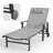 Outdoor Patio Adjustale Chaise Lounge Chair With Wheels And Armrests-783851879