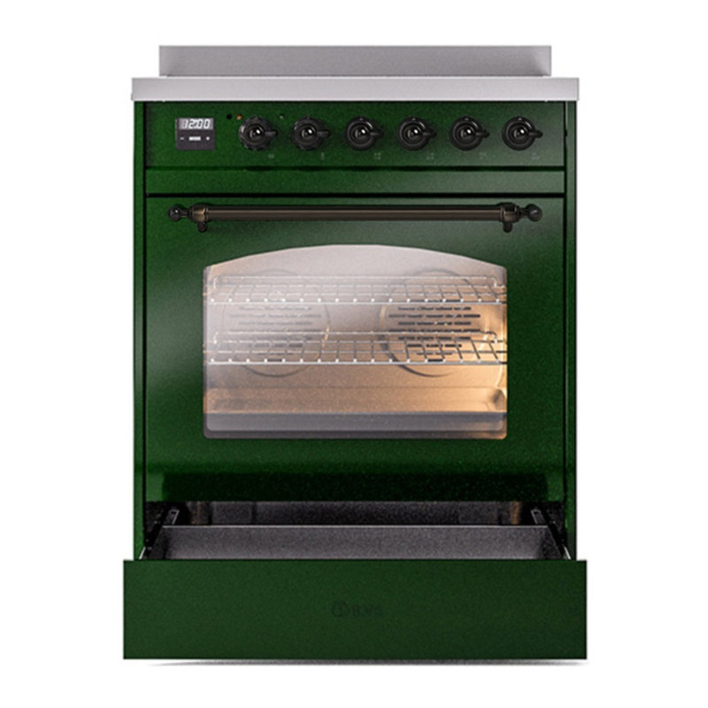 ILVE Nostalgie II 30 in Induction Range, Emerald Green/Bronze