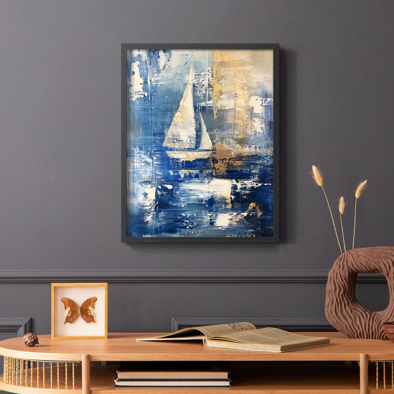 NAUTICAL Series CXC - Impression encadrée de qualité supérieure - Prêt à accrocher - Aucun clou requis, H 21 po x l 17 po