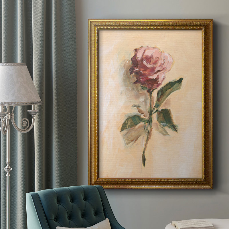 " Painterly Rose Study II " Painting Print, 27" H x 18" W