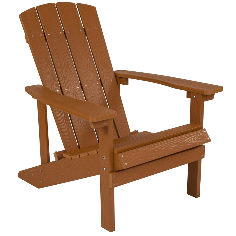 Commercial All-Weather Adirondack Chair in Faux Wood, Brown