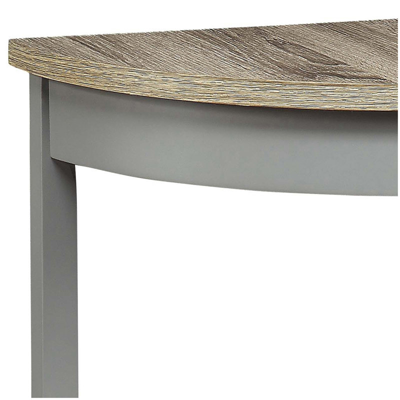 Grey Oak and Grey Half Moon Console Table with Bottom Shelf