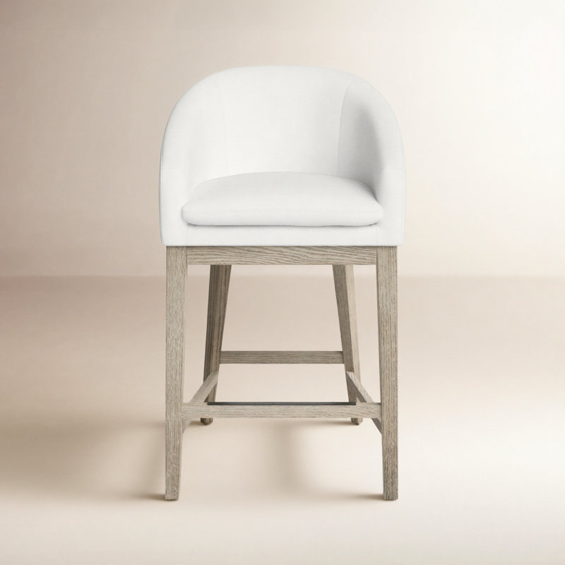Bethea Rounded Back Counter Stool, Prestige Pearl Tweed