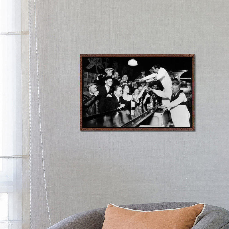 End Of The Prohibition Party - Print on Canvas, Brown Framed, 66.04 cm H x 45.72 cm W
