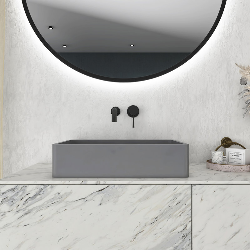 Lavabo de salle de bain rectangulaire 19,68 po, Gris