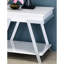 Table de bout classique blanche avec surface ultrabrillante et rangement ouvert pour cadre de salon transitionnel en acier