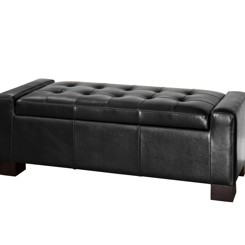 Grand repose-pieds de rangement de 51 po, banc de rangement capitonné pour le salon, le vestibule ou la chambre à coucher (SEULEMENT UN OTTOMAN)