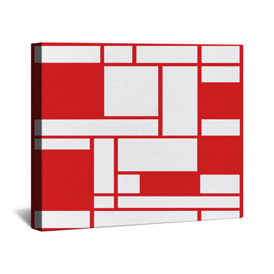 Red White Rectangles Canvas Gallery Wrap