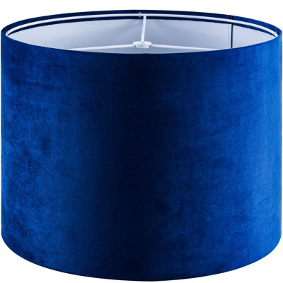Abat-jour tambour en lin bleu H 10 po x l 13 po