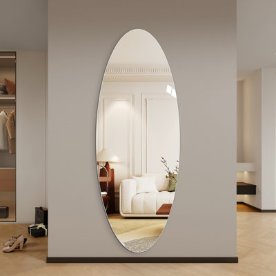 Miroir pleine longueur 65 po x 24 po, argent 5 mm, pour les espaces de vie et d'habillage -, cuivre, chambre à coucher