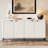  Fluted Sideboard Buffet Cabinet with Adjustable Shelves and Metal Legs-2027125050