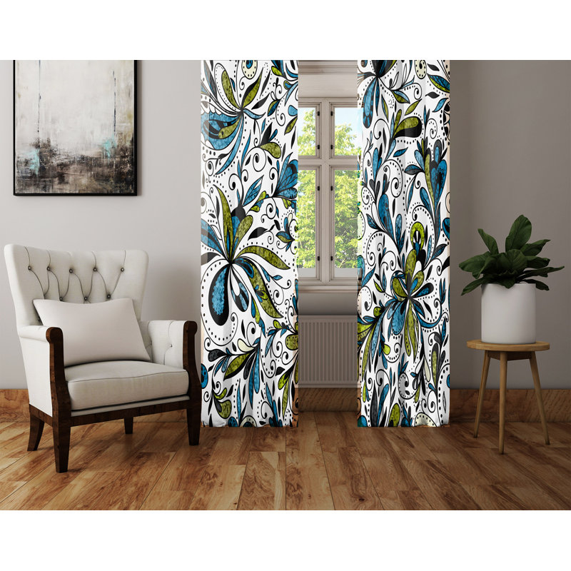 Semi Sheer Curtain Panel Pair, 40" W x 82" L