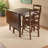 Seitz Walnut 3-Pc Drop Leaf Table with 2-Ladder-back Chairs, 29.42'' H X 47.61'' W X 29.65'' D