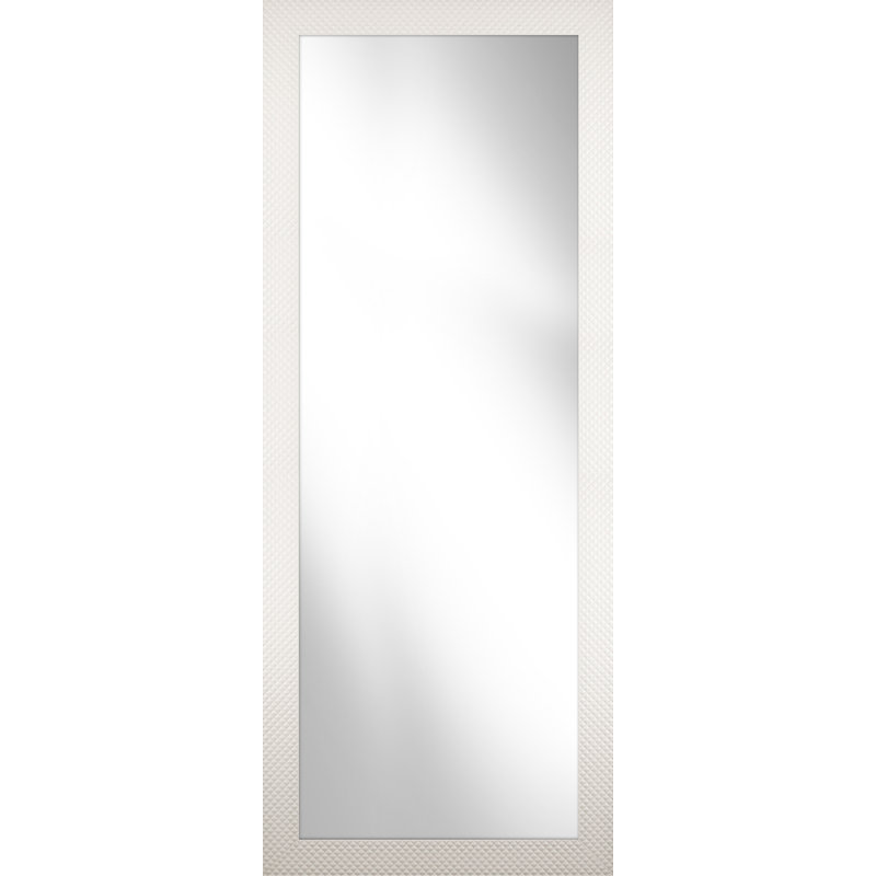 Julia Plastic Flat Leaning Mirror, 183 cm H x 73 cm W, White