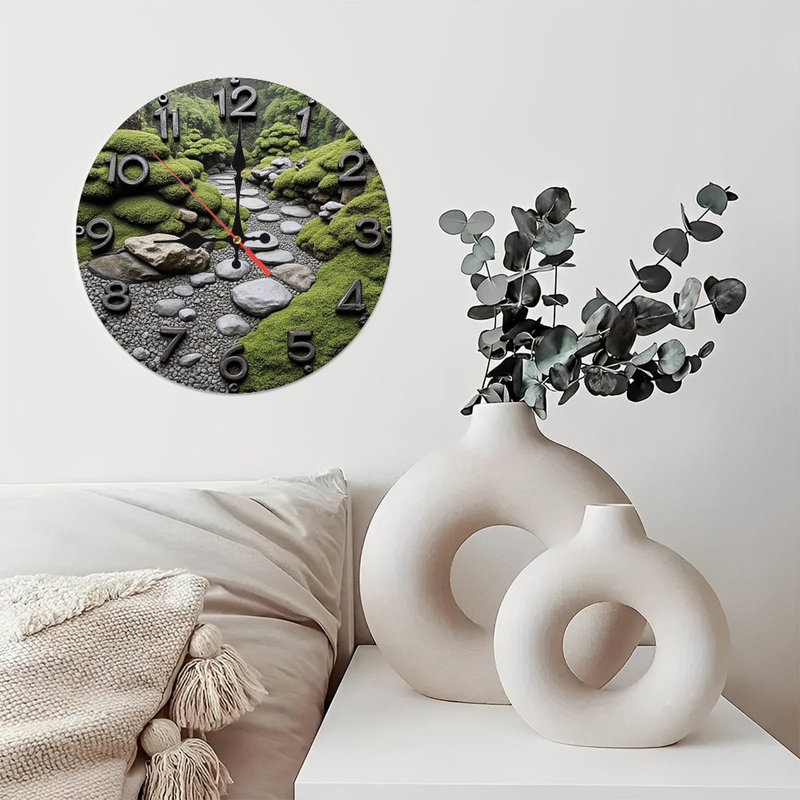 Zen Garden Stone Path Wall Clock