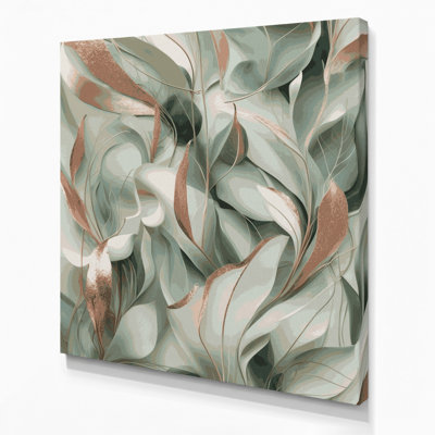 "Abstract Florals 44", art mural sur toile grise