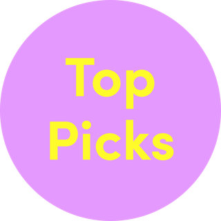 Purple circular graphic with the words 'Top Picks' in bold yellow lettering.