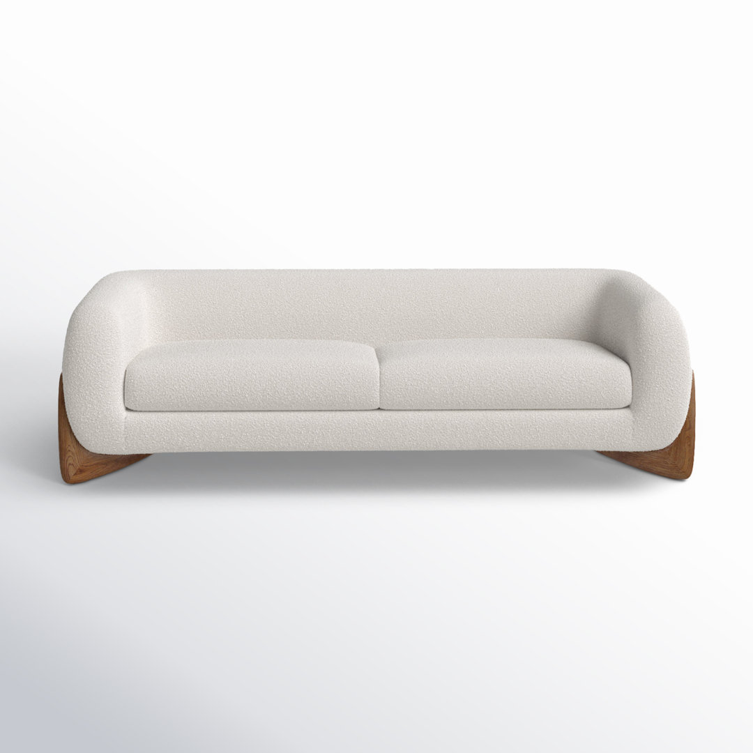 Amala 90" Round Arm Sofa, Boucle Wade Logan® Upholstery 