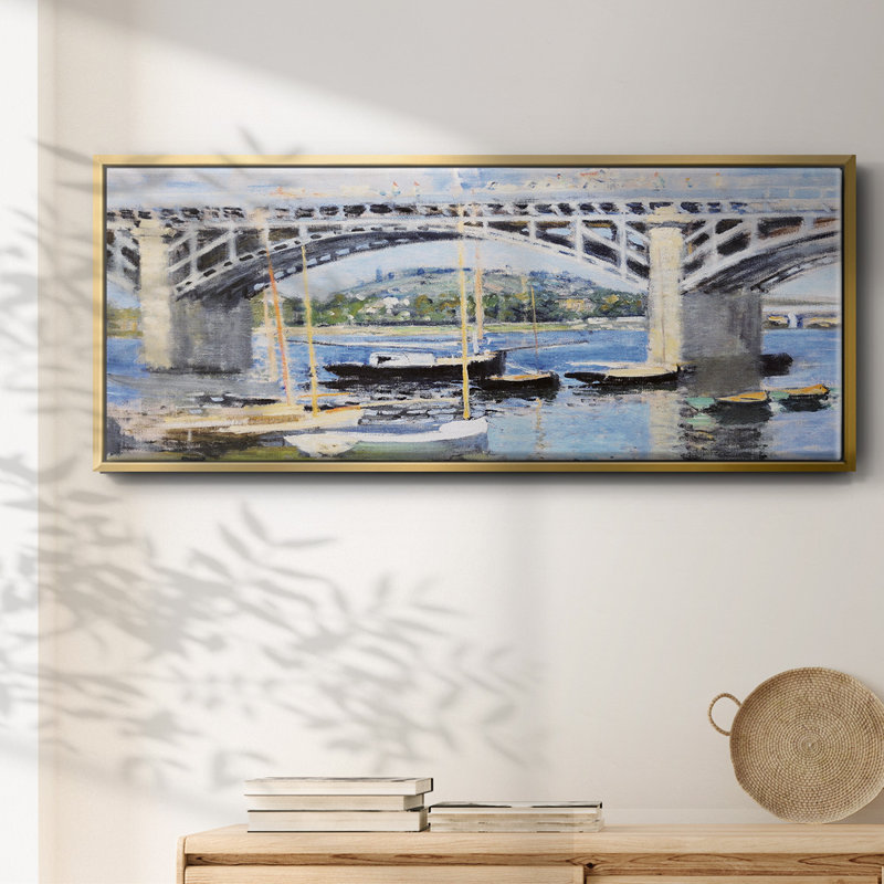 Le pont sur la seine, 1874 - Toile encadrée, H 20 po x l 50 po