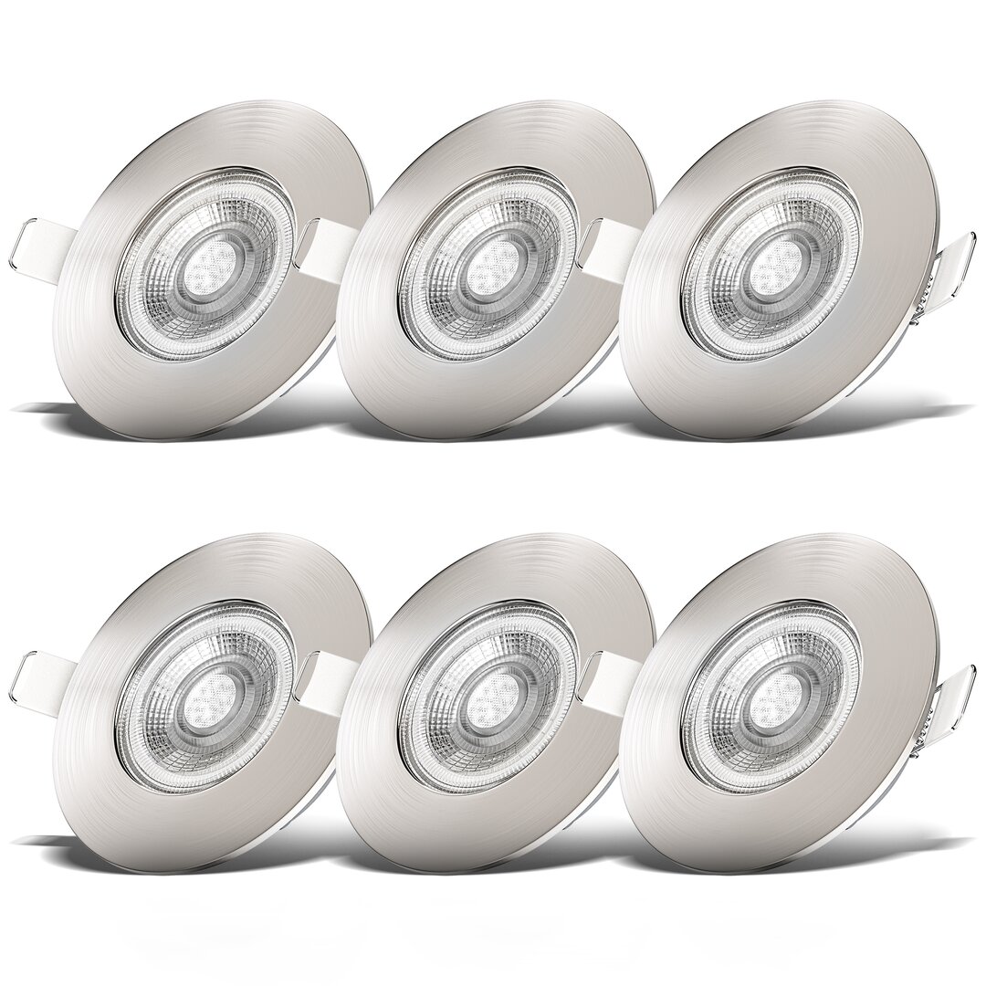 Sannah LED Bad-Einbauleuchten Dimmbar 5W 460Lm 3.000K Warmweiß IP44 Einbaustrahler