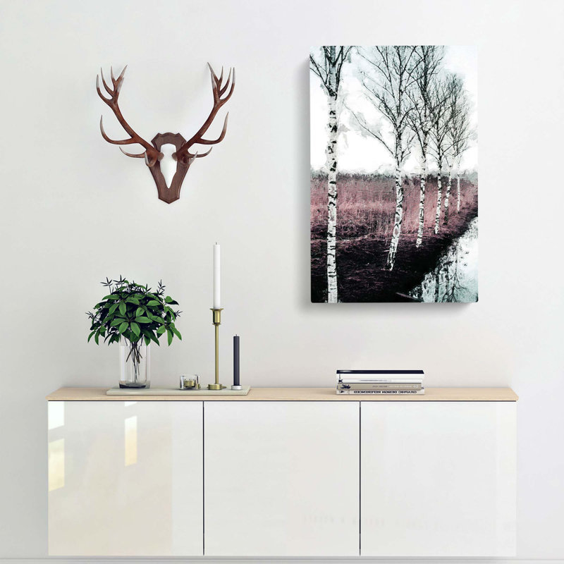 Row Of Birch Trees - Wrapped Canvas Painting, 76cm H x 50cm W x 3cm D