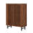 33.46" Modern Walnut Wooden  6-Tier Shoe Cabinet With Louvered Doors-1479104847