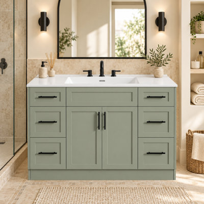 Meuble-lavabo simple 48 po avec lavabo et rangement SMC intégrés