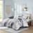 Watercolor Tie Dye Printed Comforter Set With Throw Pillow