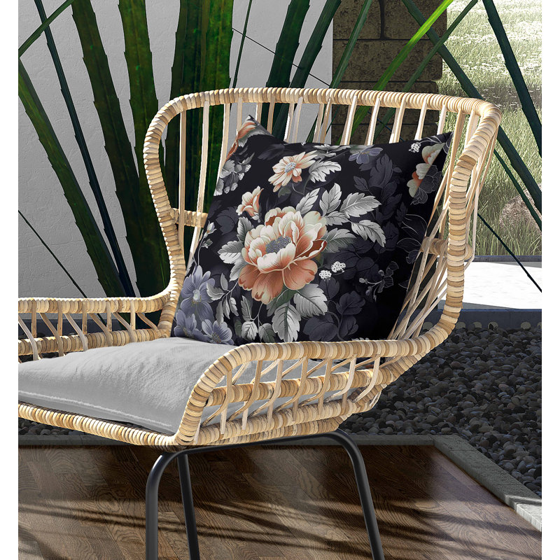 Coussin intérieur / extérieur English Twilight , Gris, H 16 po x l 16 po