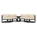Avion 43" Wide Outdoor Curved Patio Sectional with Sunbrella Cushions