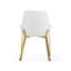 Chaise de salle à manger rembourrée blanche et dorée-304324900