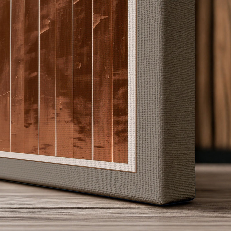Vertical Rhythm Industrial - Wrapped Canvas, 30x20 - 76.2 x 50.8 cm, Taupe Border