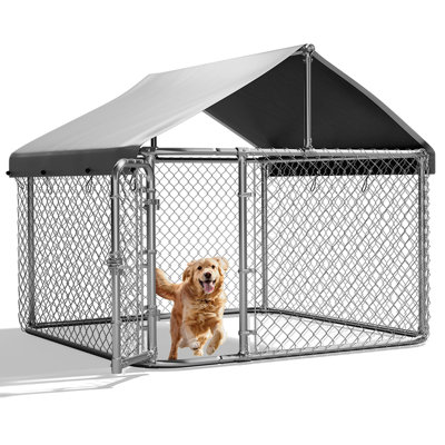 Grand chenil d'extérieur pour chien, cage pour chien robuste en acier galvanisé avec clôture imperméable