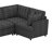 U-Shaped Sectional Sofa With Movable Ottoman, 6-Piece Chenille Fabric Sofa Set