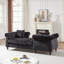 Chaise longue d'intérieur en chenille de 81 po avec coussins et motif Guesno-111702967