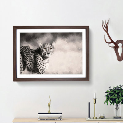 Cheetah with Orange Eyes in Abstract - Picture Frame Graphic Art Print