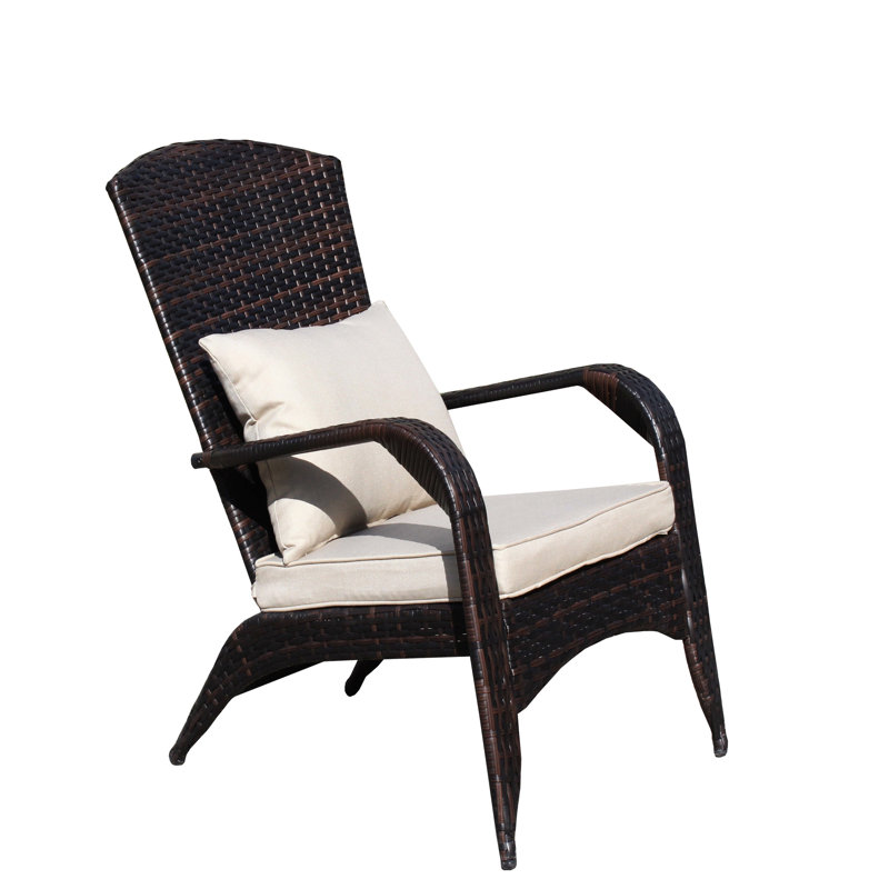 Comfortable Patio Chair In Beige Cushions. Wide , & Water . Fits Patio, Porch, Pool. 250 Lbs Capacity. Assembly Required With Contemporary Style For Outdoor Living. 15.25” Seat Height Cushion. Pe ,
