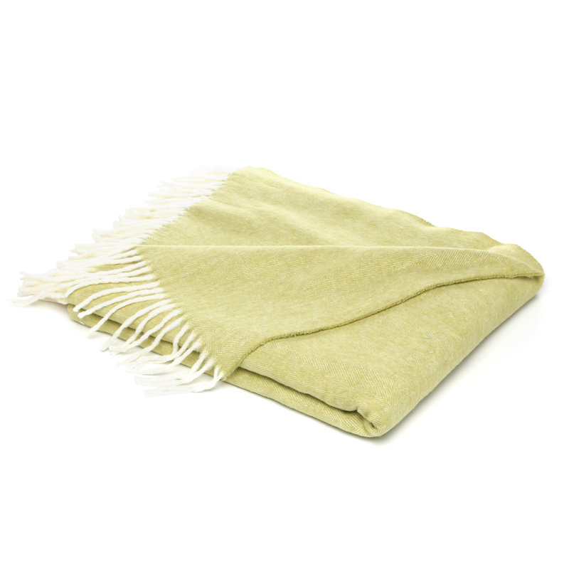 Italian Herringbone Throw, Lemongrass