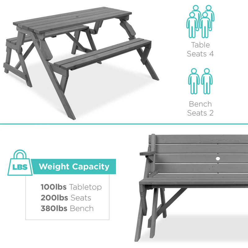 Table de pique-nique / banc de jardin, Gris