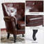Fauteuil à oreilles en simili cuir Diavion-1420741644
